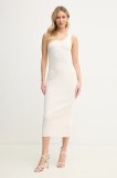 Armani Exchange rochie culoarea bej, midi, mulată, XW000576 AF12740
