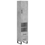 Cumpara ieftin Dulap inalt, gri beton, 34,5x34x180 cm, lemn prelucrat