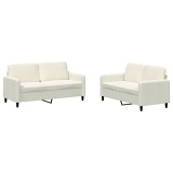 Cumpara ieftin Set canapea 2 piese, crem, catifea