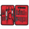 Set accesorii pentru ingrijirea fetei si a unghiilor, manichiura, pedichiura, Soulima, cu unghere, pile, foarfeca, 15 piese, Isotrade