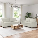 vidaXL Set de canapea 2 pcs Crem Catifea 3417152