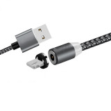 Cumpara ieftin Cablu de incarcare USB - Lightning pentru iPhone, conector magnetic, cordon impletit, 1m, Oem