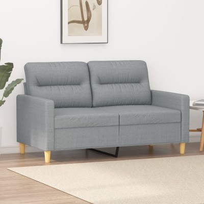 Gossi canapea cu 2 locuri, gri deschis, 120 cm, material textil foto