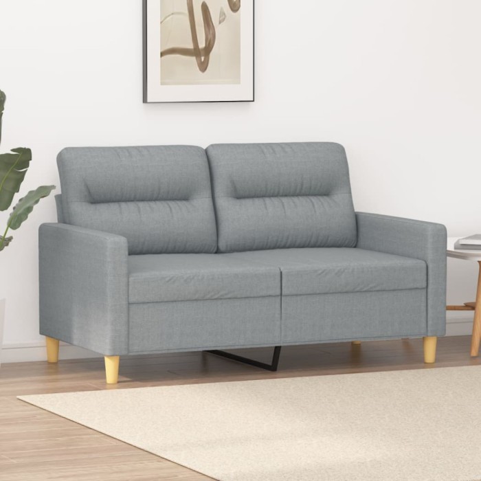 Gossi canapea cu 2 locuri, gri deschis, 120 cm, material textil