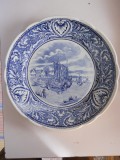 Farfurie decorativa, portelan Boch/Delfts,25cm,decor peisaj olandez