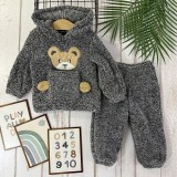 Set pufos hanorac si pantaloni Welsoft Grey (Marime Disponibila: 2-3 ani)