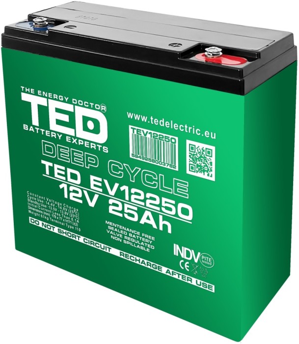 Accu.Pb.12V 25Ah TED F3 surub HR