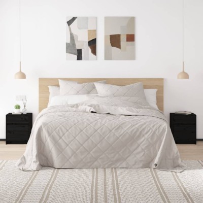 Gossi noptiere, 2 buc., negru, 40x31x50 cm, lemn masiv de pin foto