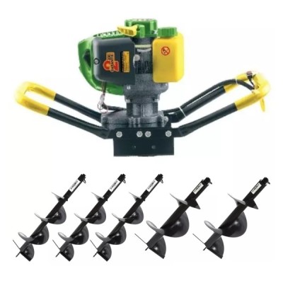 Set Motoburghiu Pamant - PARTNERPRO PPE1500, Putere 2.0 CP + 5 x burghie 100, 150, 200, 250, 300mm foto