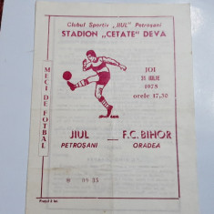 program Jiul Petrosani - FC Bihor