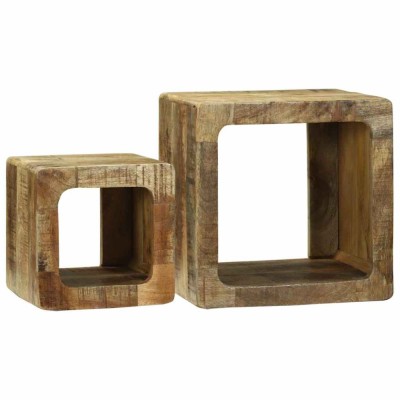 vidaXL Unitate TV cu raft 2 pcs Maro Lemn masiv de mango nefinisat 4104549 foto