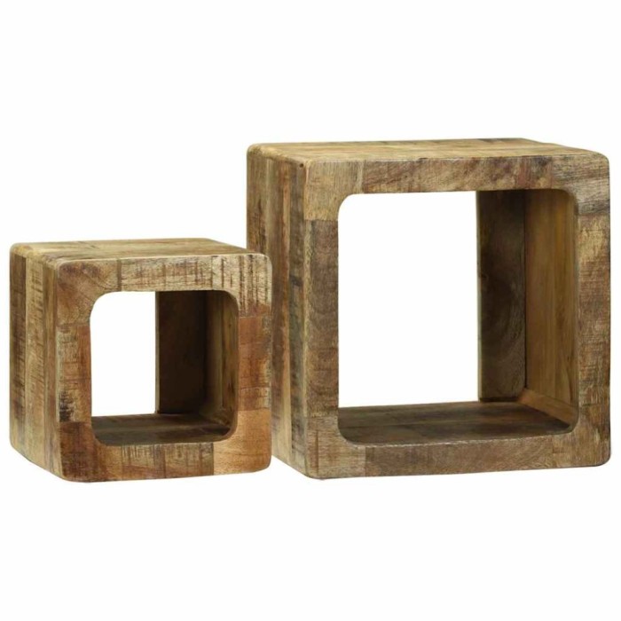 vidaXL Unitate TV cu raft 2 pcs Maro Lemn masiv de mango nefinisat 4104549