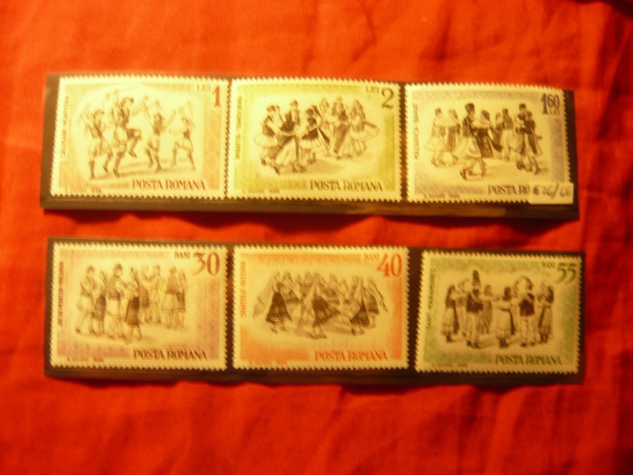 Serie Romania 1965 - Dansuri Populare , 6 valori