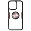 Husa iPhone 13 Pro, TPU+PC, Inel Suport, Aspect Carbon, Neagra