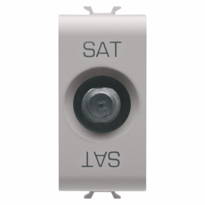 Priza TV satelit de trecere TIP F 1M Gewiss Chorus bej satinat MAT GW13373 foto