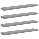 Cumpara ieftin Rafturi de perete suspendate, 4 buc., gri, 120x23,5x3,8 cm, MDF