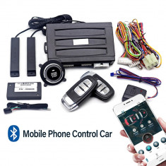 alarma auto keyless telecomenzi pke aplicatie mobil bluetooth pornire buton soc