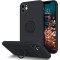 Husa protectie Flippy compatibila cu Apple iPhone 12 Liquid Silicone Ring cu suport rotativ Negru