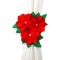 Decoratiune pentru perdea/draperie cu tematica de Craciun Flippy, model floare Craciunita, material texit si poliester, 31 cm, cu snur, rosu