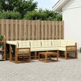Cumpara ieftin Set de canapele de exterior 8 buc. 7-Locuri Natural si Crem