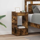 vidaXL Masă laterală 2 pcs Stejar fumuriu 30 x 30 x 56 cm 890937