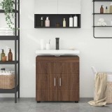 vidaXL Cabinet pentru chiuvetă de baie cu depozitare TULUM Stejar brun
