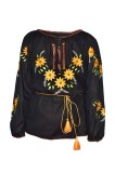 Bluza tip ie traditionala dama IM1, marime L, negru