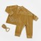 Set bluzita si pantaloni Elefant, 80%bumbac organic si 20% poliester - Mustar, BabyCosy (Marime: 3-6 Luni)