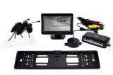 Kit asistenta parcare AMiO TFT01 4,3 cu camera CAM-402 LED, 4 senzori albi, afisaj, activare automata la marsarier, intrare camera mers inapoi