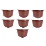Set 7 capsule de cafea reincarcabila, lavabila 9g/40 ml, maro, compatibil Dolce Gusto - Circolo, Genio2, Mini,