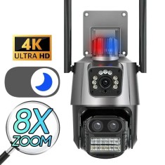 Camera de Supraveghere WIFi, TSS-P11-Q3 , Ultra HD, cu 3 lentile 3MP/3MP, Zoom 8X, Night Vision, Audio-Video ,Detectia Miscarii, Slot card