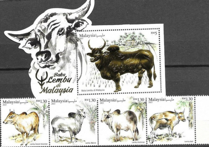 MALAYSIA 2021 FAUNA ANIMALE DOMESTICE VACI ZODIAC CHINEZESC