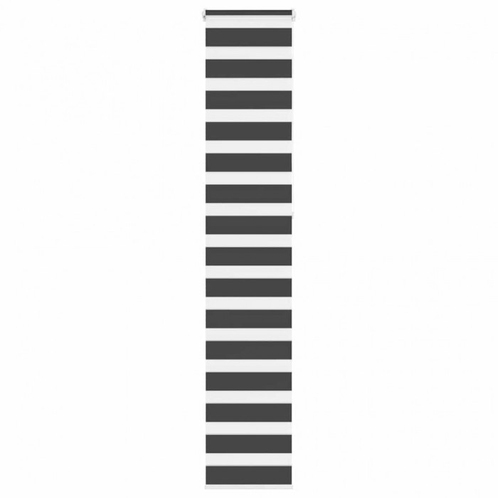 Jaluzea tip zebra neagră lățime țesătură 35,9 cm poliester