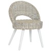 Fotoliu Ratan Kubu Alb, Scaun Living, 60x60x79 cm, Design Natural, Confortabil