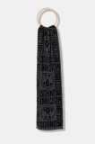 Moschino fular din amestec de l&acirc;nă culoarea gri, cu model M2966 30623