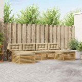 vidaXL Seturi de canapele 6 pcs Alb și Bej Lemn Solid de Acacia 3390938