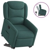 Cumpara ieftin Fotoliu rabatabil ridicare pe verticala, verde inchis, textil