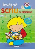 Invat sa scriu cu abtibilduri. Lipeste, coloreaza si scrie!