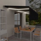 vidaXL Copertină retractabilă manual cu stor&amp;LED, antracit, 6x3 m 3069484