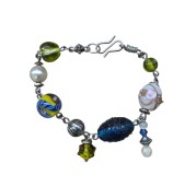 BRĂȚARĂ DAMĂ DIN METAL CU MĂRGELE DIN STICLĂ DE MURANO