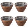 Set boluri, 4 piese, 480 ml, Lemn, Alb