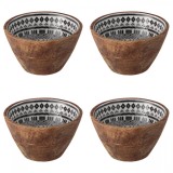 Set boluri, 4 piese, 480 ml, Lemn, Alb