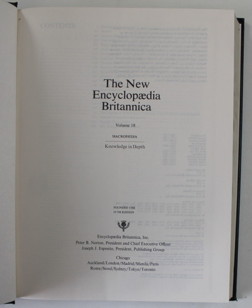 THE NEW ENCYCLOPAEDIA BRITANNICA , VOLUME 18 , 1994