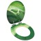vidaXL Capac WC &icirc;nchidere silențioasă, verde, MDF, model picătură apă
