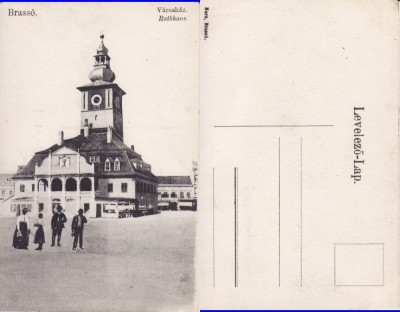 Brasov - Primaria, piata - animata, rara foto