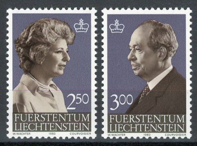 Liechtenstein 1983 828/29 MNH nestampilat - Printul Franz Josef si printesa Gina foto