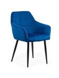Scaun living BUC 260, catifea, robust, picioare metalice, brate curbate, 110 kg