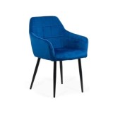 Scaun living BUC 260, catifea, robust, picioare metalice, brate curbate, 110 kg