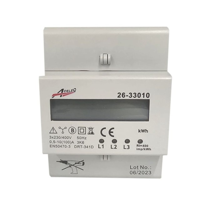 Contor trifazic digital Adeleq 100A pentru consum electric