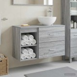 Cumpara ieftin Set dulap baie 2 buc. Sonoma gri 79,5 x 35 x 80 cm
